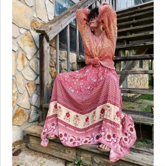 Free people Spell & The Gypsy Portobello Strappy Maxi Dress in Size MEDIUM - Picture 3 of 12